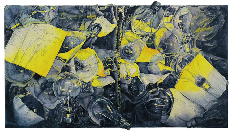 3.朱丹旭,《璀璨》,40cmx75cm,水彩画 研究生.jpg 3.朱丹旭,《璀璨》,40cmx75cm,水彩画 研究生.jpg