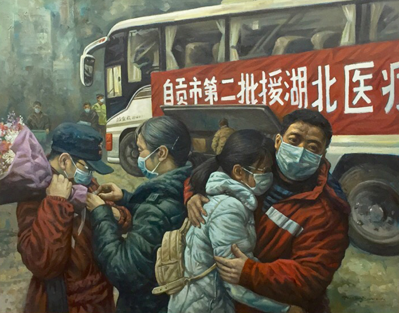 3、陶恒   油画    《你的征程，我的牵挂》.JPG